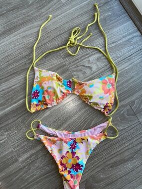 O'Neill Yellow Multi Floral Kids Bikini Set